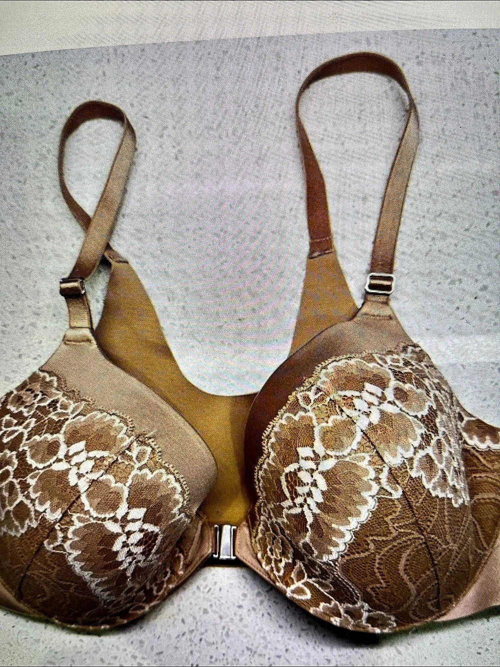 Floral Lace Bra in Brown Like New